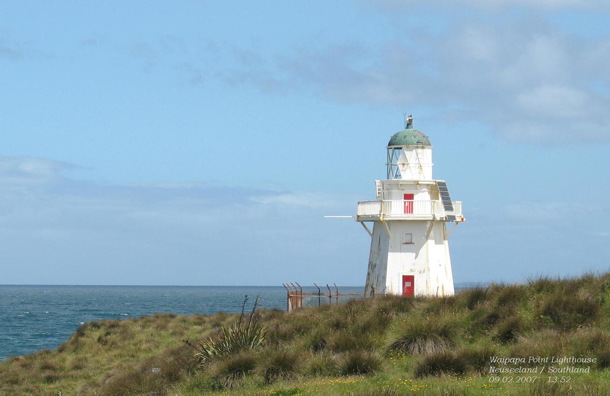 Waipapa Point Lighthouse in Neuseeland / Southland 