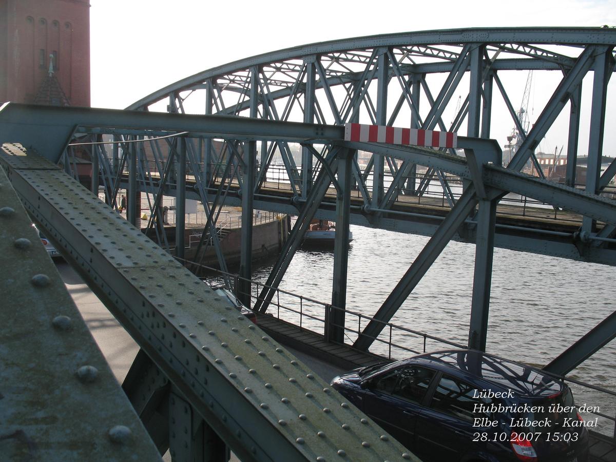 Lift bridges across the Elbe Lübeck Canal's beginning in Lübeck 