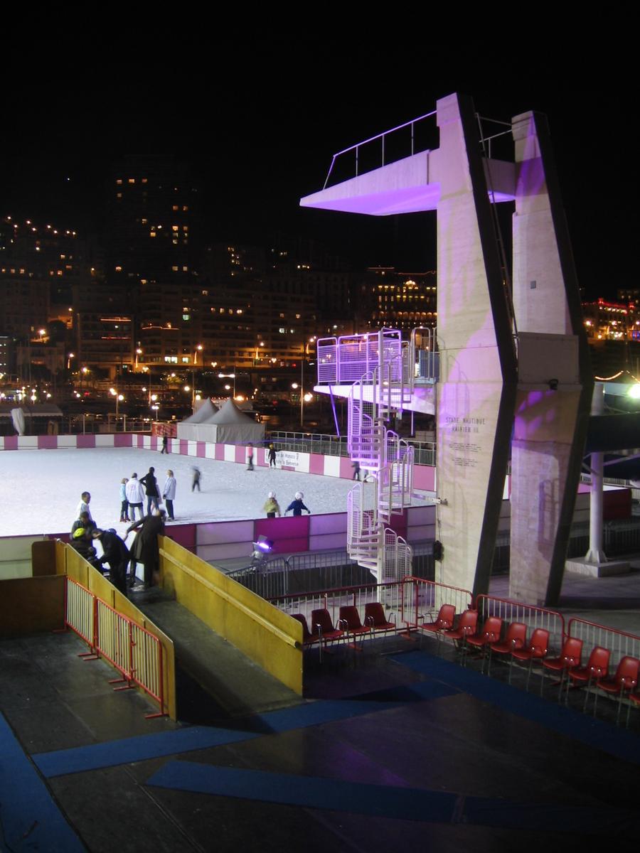 Stade nautique Rainier IIItransformé en patinoire en hiver, Principauté de Monaco Stade nautique Rainier III transformé en patinoire en hiver, Principauté de Monaco