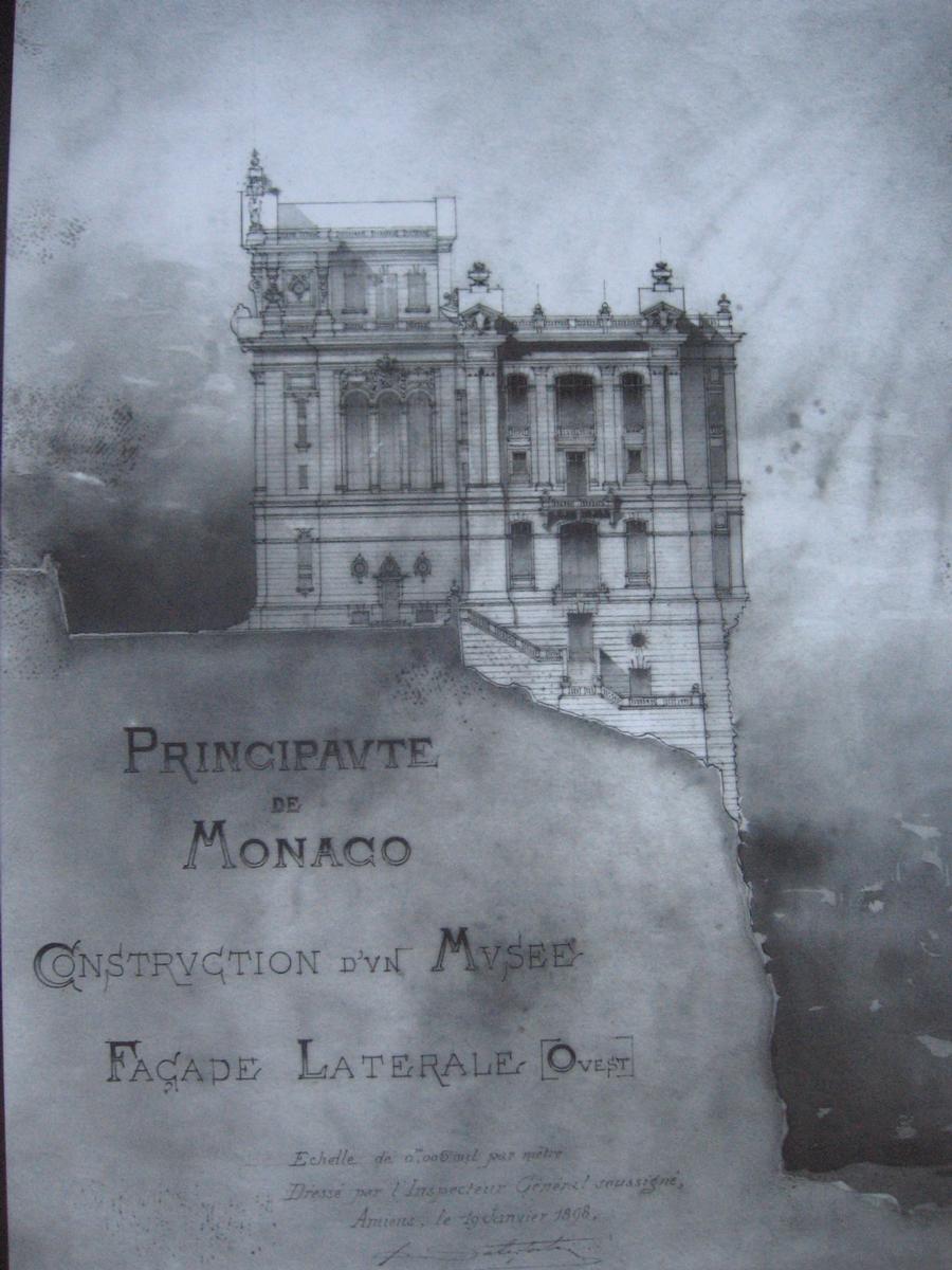 Musée OcéanographiqueProjet de la façade latérale Ouest, Principauté de Monaco Musée Océanographique Projet de la façade latérale Ouest, Principauté de Monaco