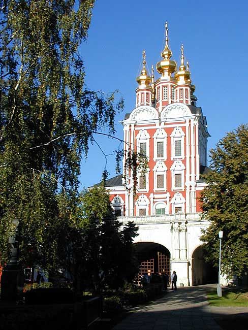Novodevichy Monastery founded in 1524 - Church of the Transfiguration of Jesus above the monastery gates 