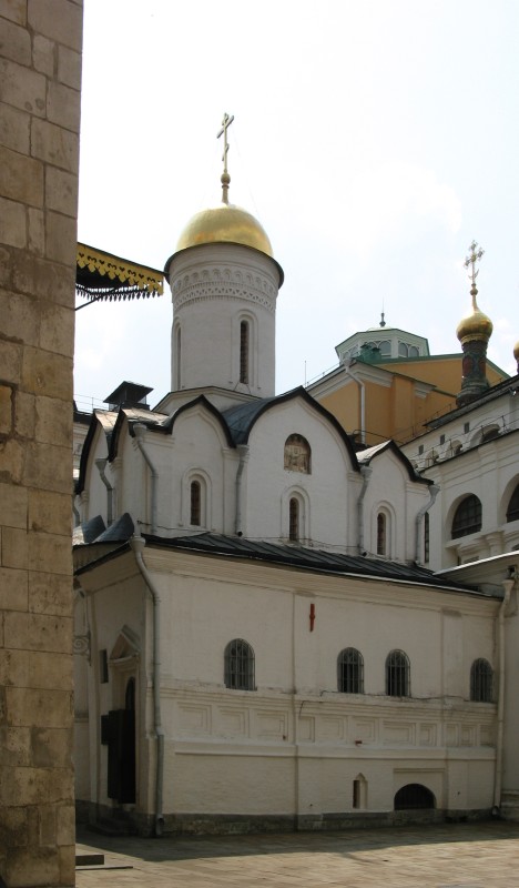 Church of the Deposition of the Virgin's Robe in Sobornay Sguare in Moscow Kremlin 