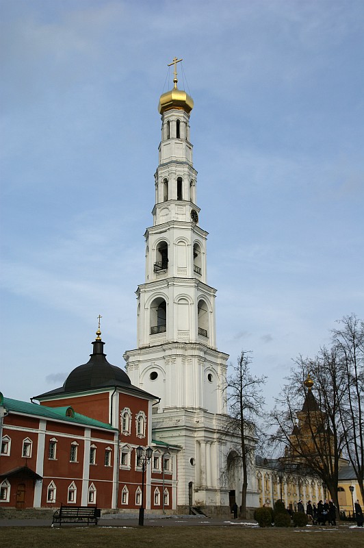 belltower with Church Head of Ioann Predtecha. Nikolo-Ugreshsky Monastery founded in 1380, Moscow oblast, Dzerzhinsky 