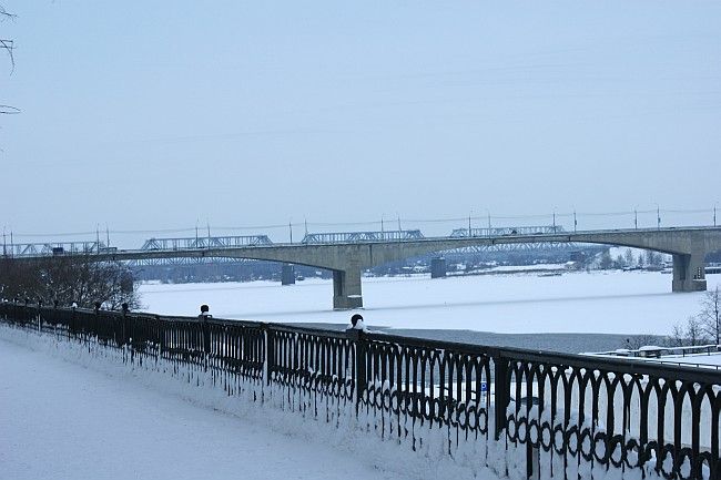 Oktybrsky road bridge 1961-66 crosses Volga River, Yaroslavl, Yaroslavl Oblast, Central Federal District, Russia 