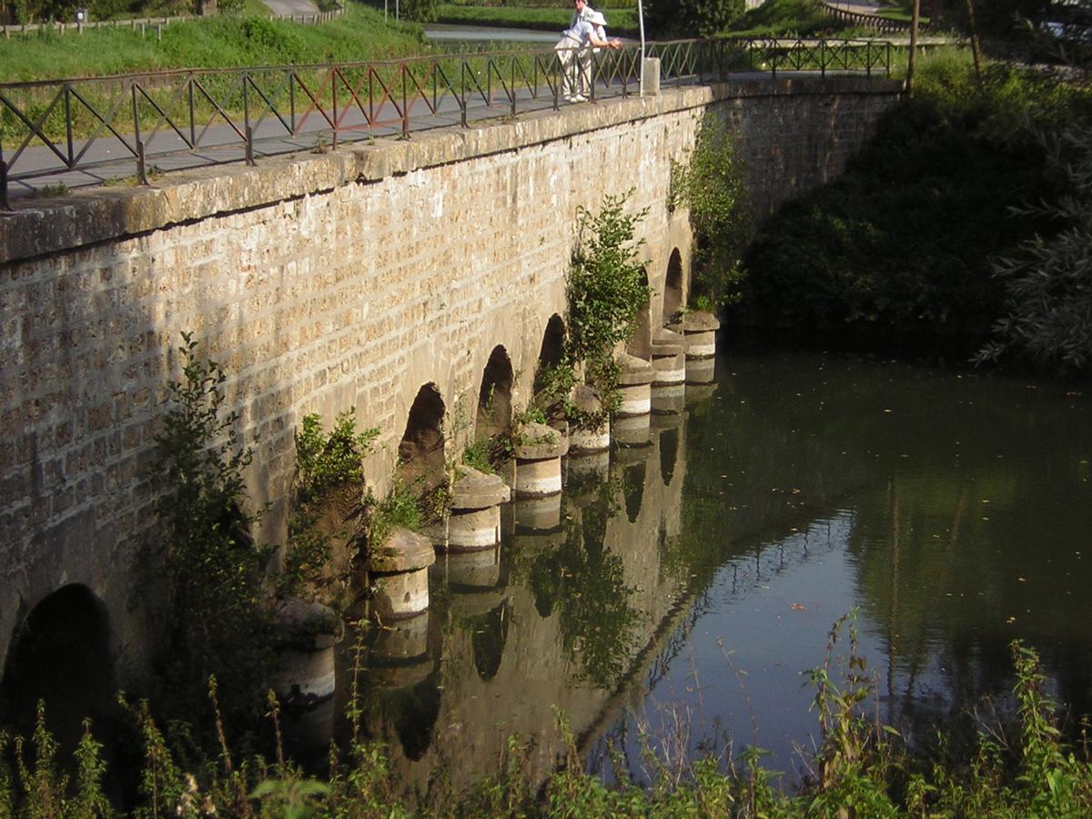 Pont canal de Chalifert à Condé-Sainte Libiaire (77) par dessus une branche du Grand Morin 