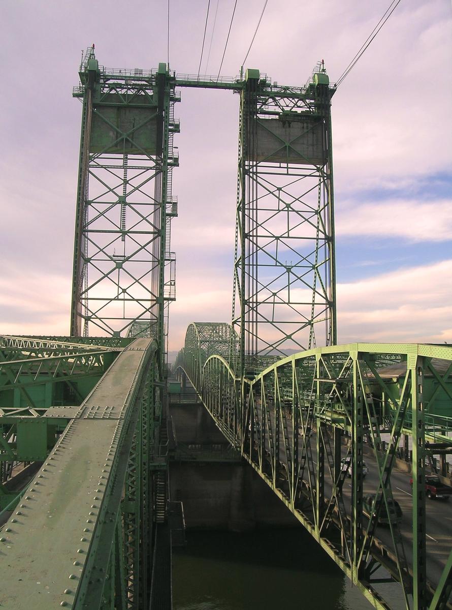 Interstate Bridge from on top of northbound lift span 