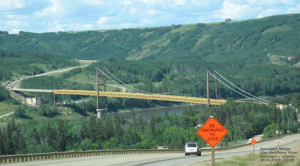 Dunvegan Bridge über den Peace River in Dunvegan / Alberta 
