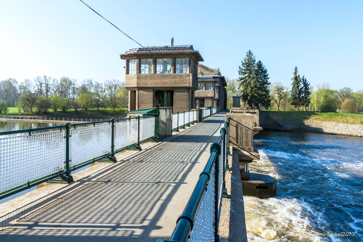 The Poděbrady Weir and the Power Plant on the Elbe River 