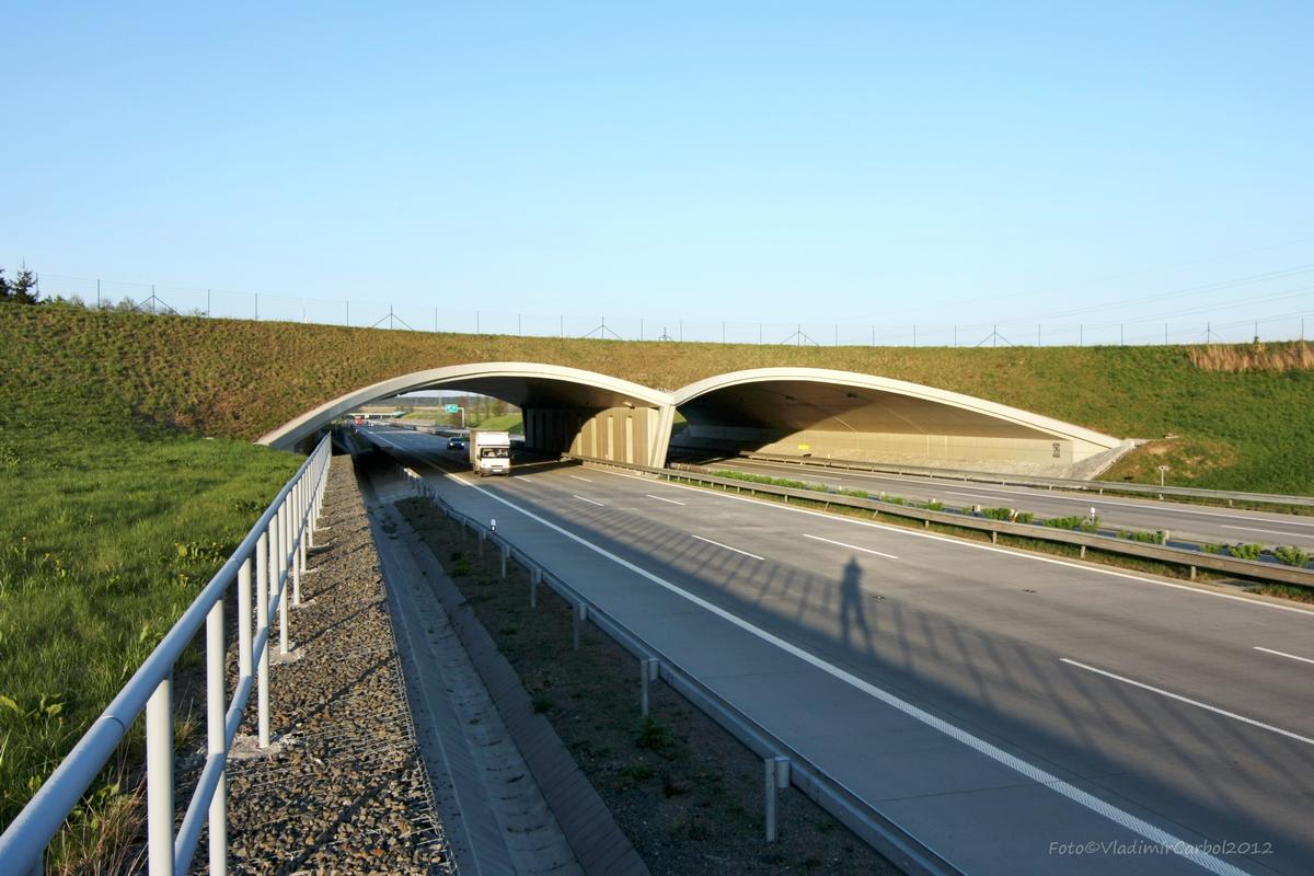 Road and Ecuduct Bridge over D1 Motorway 
