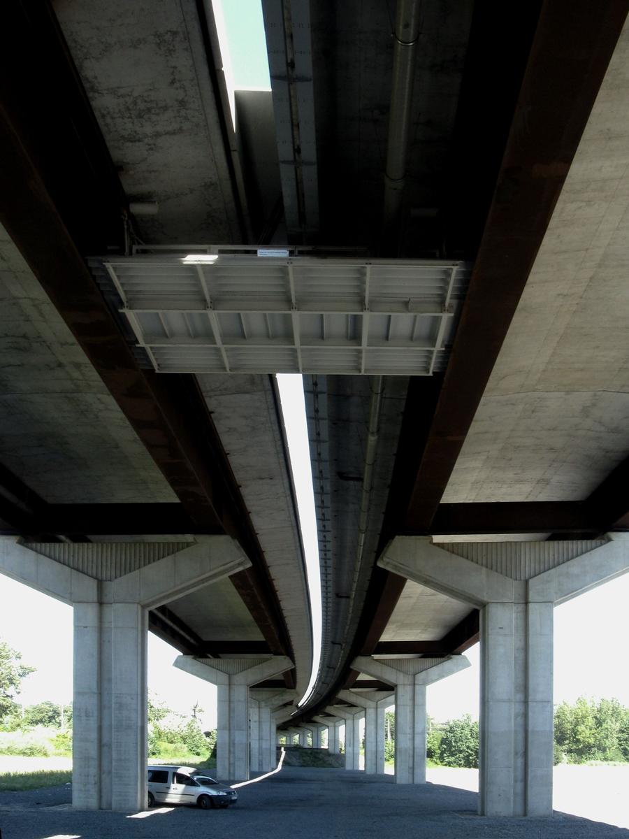 D1 (D47) Motorway Bridge crosses railway lines and Opava Rive 