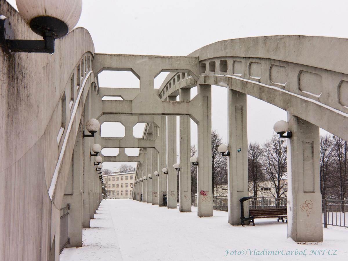 Karviná-Darkov Arch Bridge in the winter time 