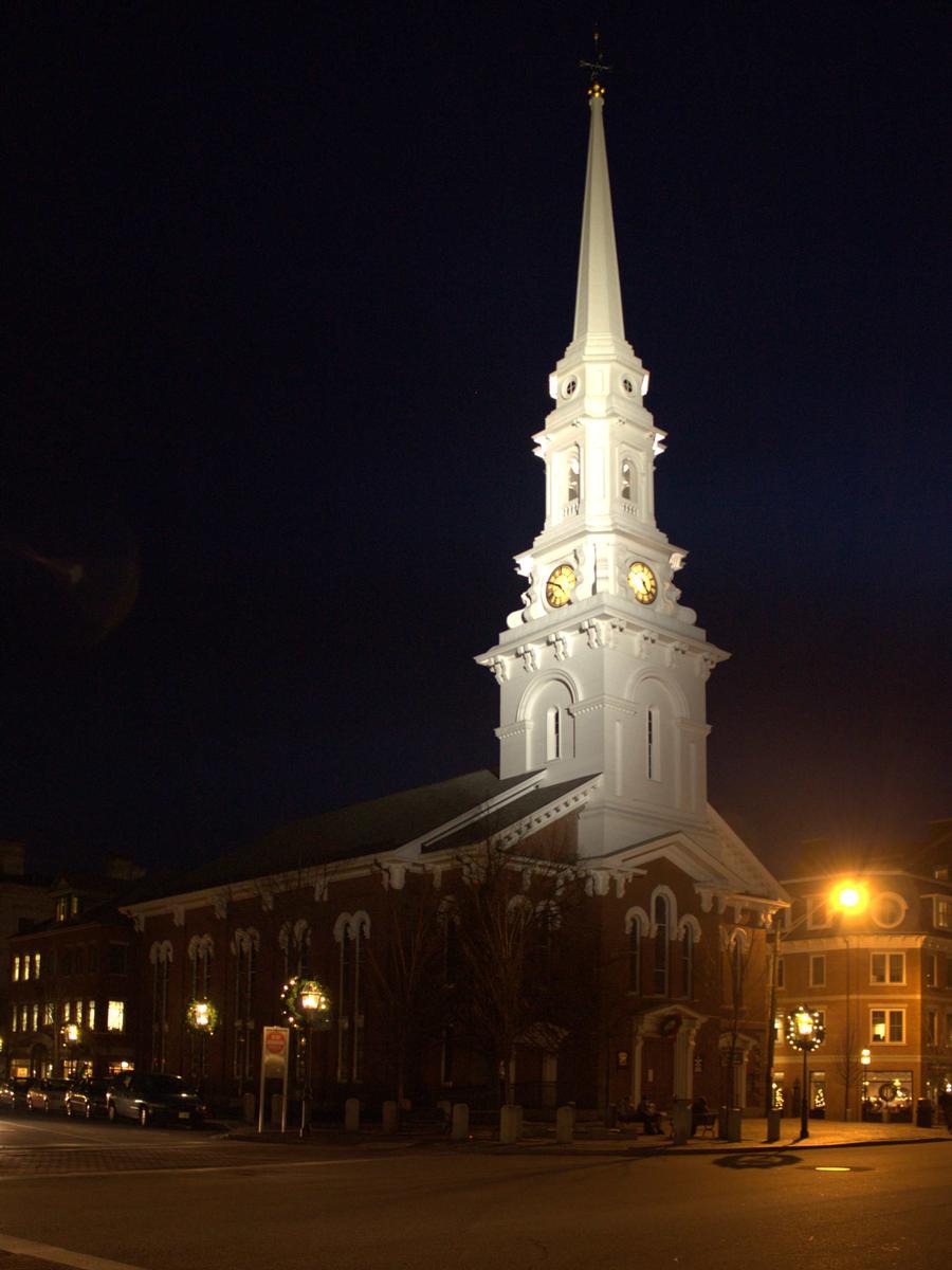 North Church of Portsmouth in the night 