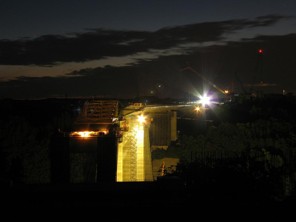 A night view from south-facing side 