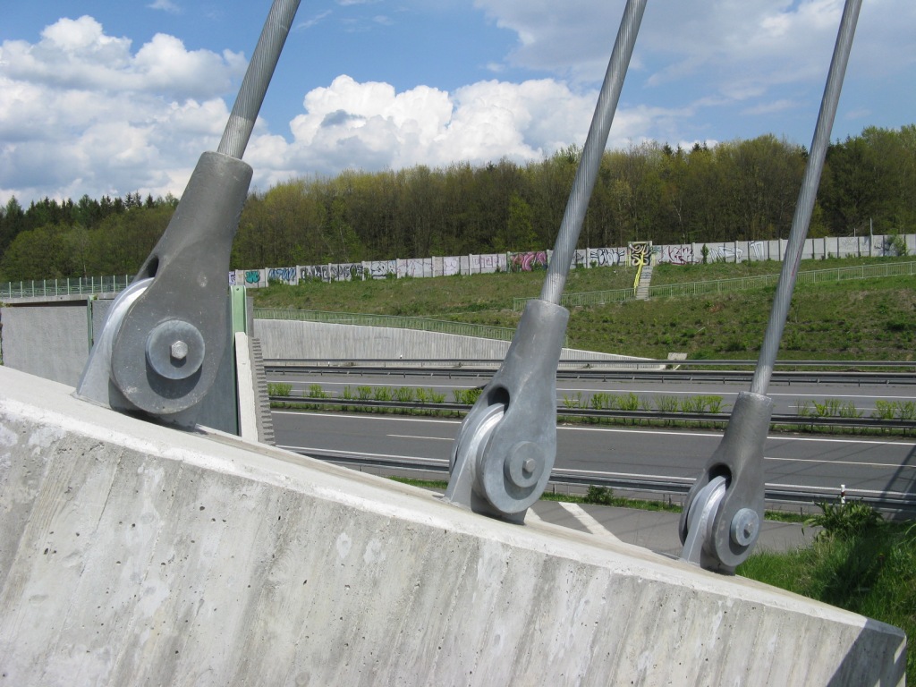 Plzeň-Černice Cable-stayed bicycle and pedestrian bridge crossing D5 Motorway 