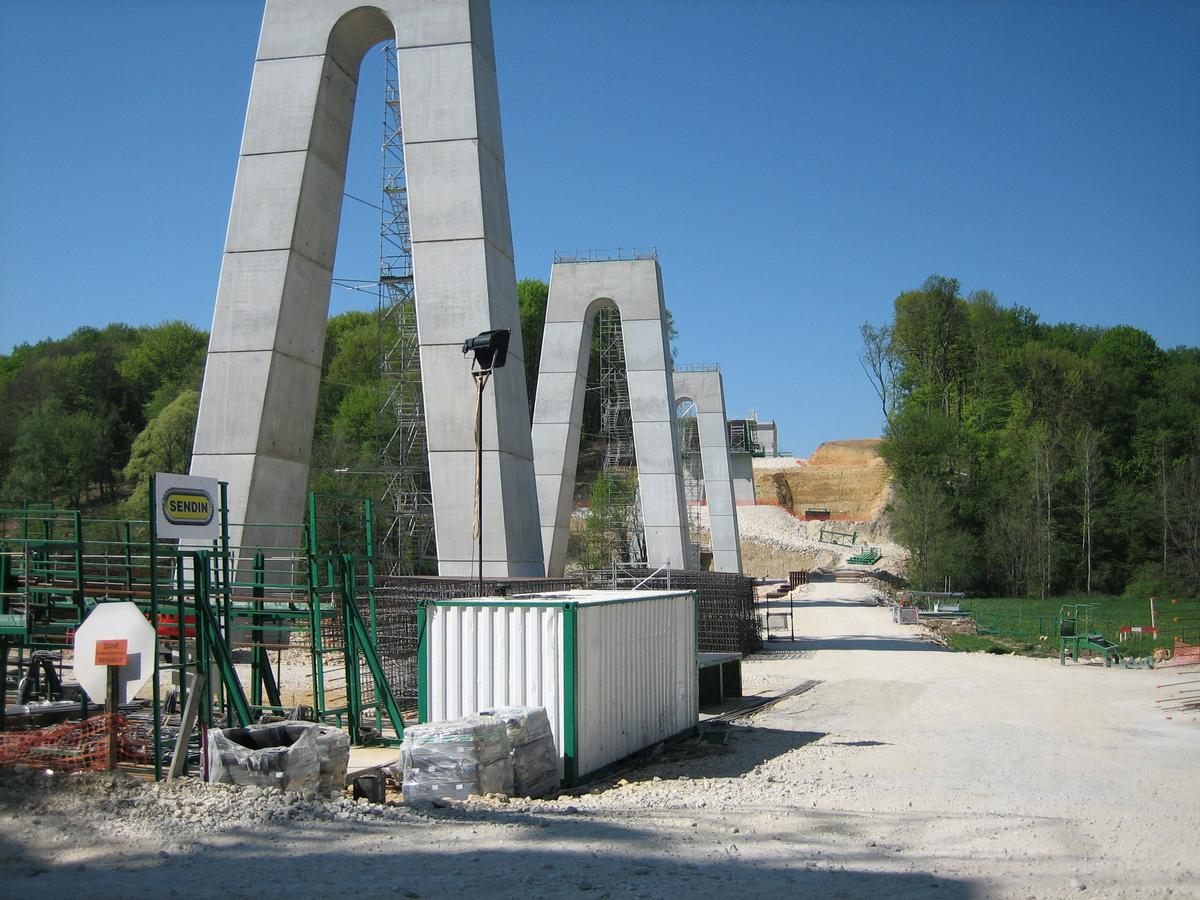 Viaduc de la LinotteConstruction des piles 