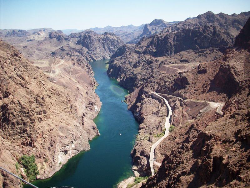 Hoover Dam and Colorado River from the new bridge 