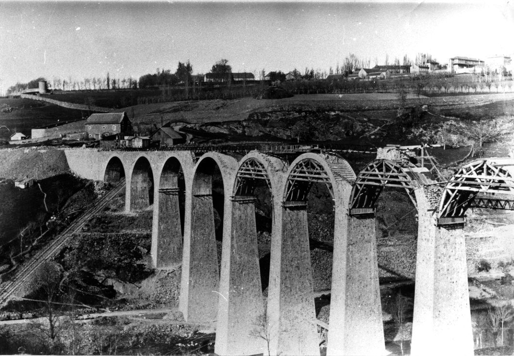 Construction du viaduc de la Gascarie à Rodez 