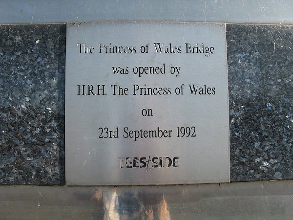 Plaque on the Princess of Wales Bridge 