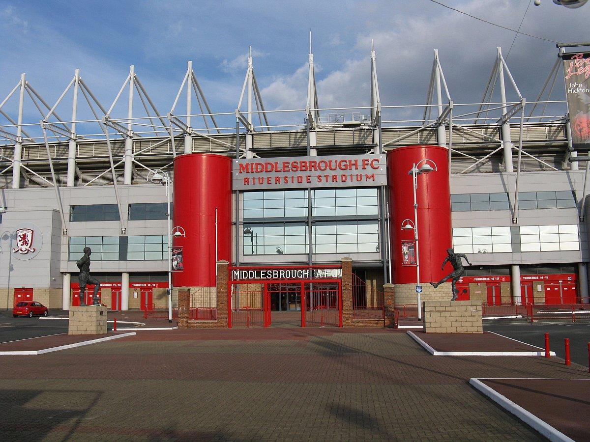 The main entrance of Riverside Stadium, Middlesbrough 