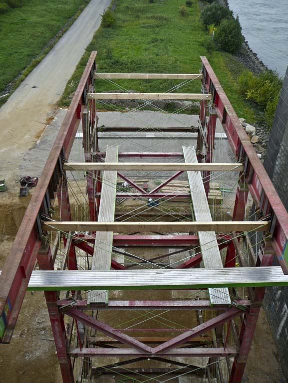 Alte Rheinbrücke Wesel Verschiebebühne ist Komplett 16 September 2011 