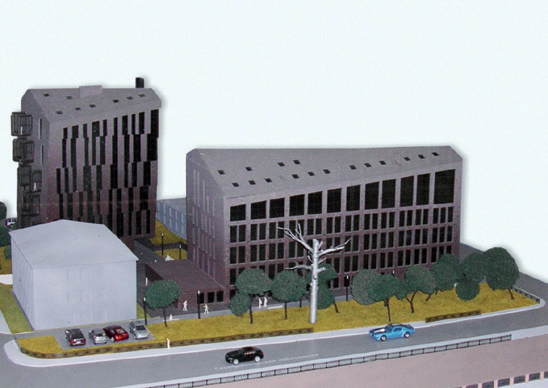 3D-Modell der beiden Art-House-Gebäudeteile 