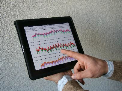 Example of data from a ROBO®CONTROL SHM system (viewed on a tablet device) 