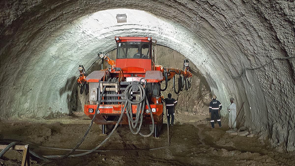 Excavation in one of the three tunnels 
