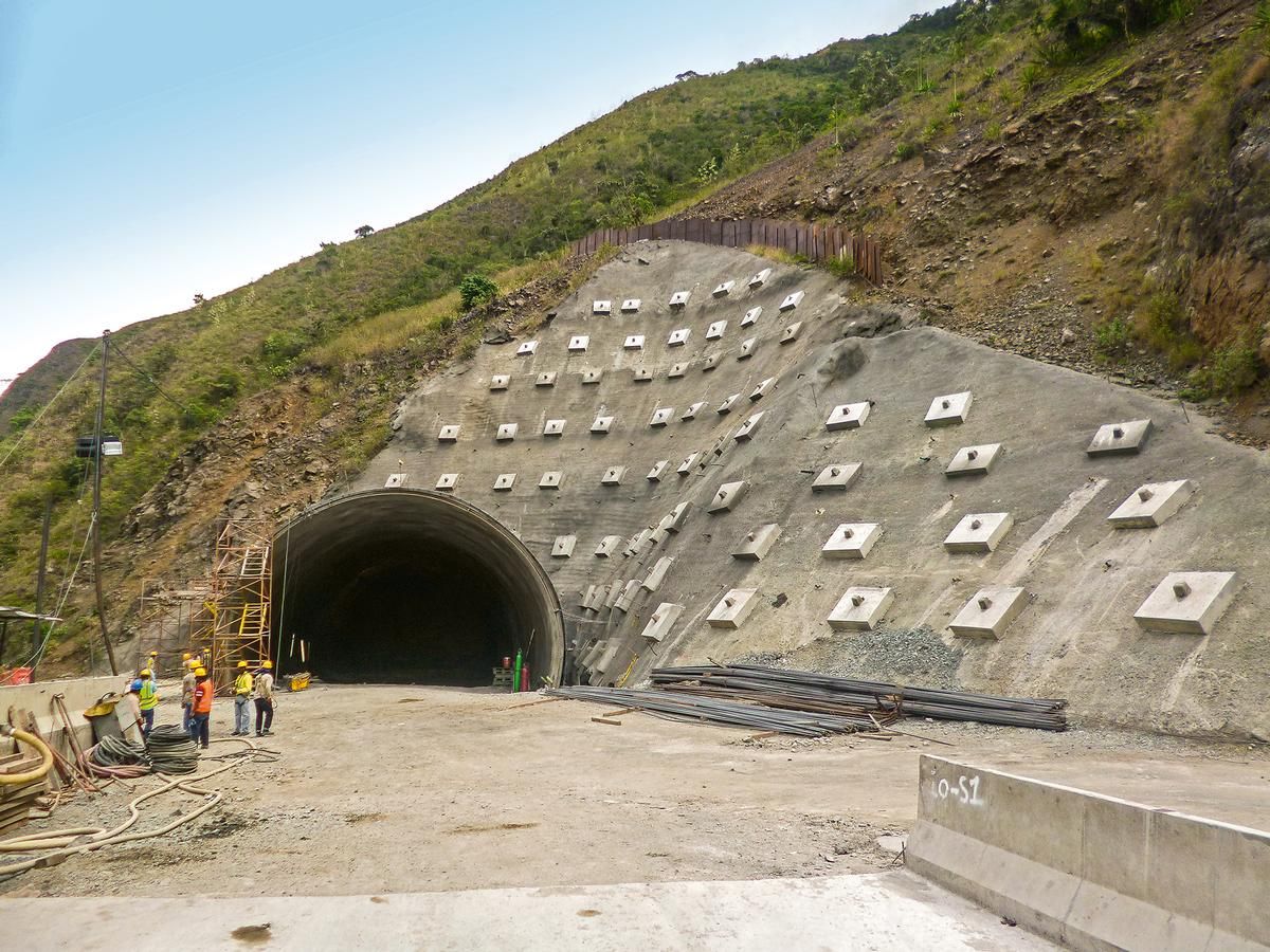 Portal of one of nine tunnels that belong to the Loboguerrero tunnel chain 