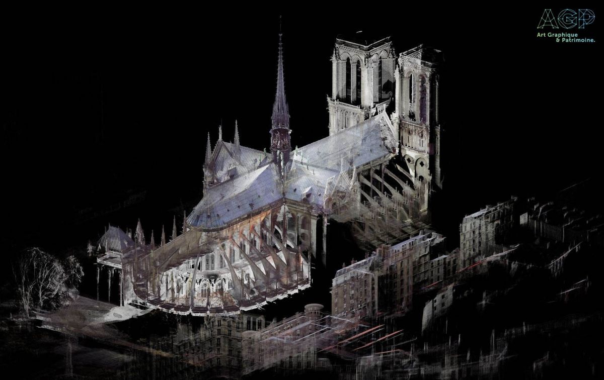 Punktwolke der Kathedrale Notre-Dame 