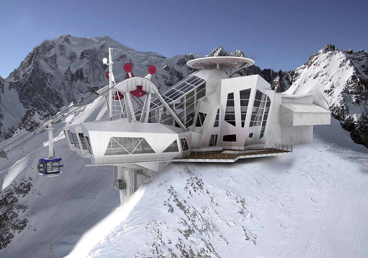 Die Gipfelstation nach der Fertigstellung (Simulation) 