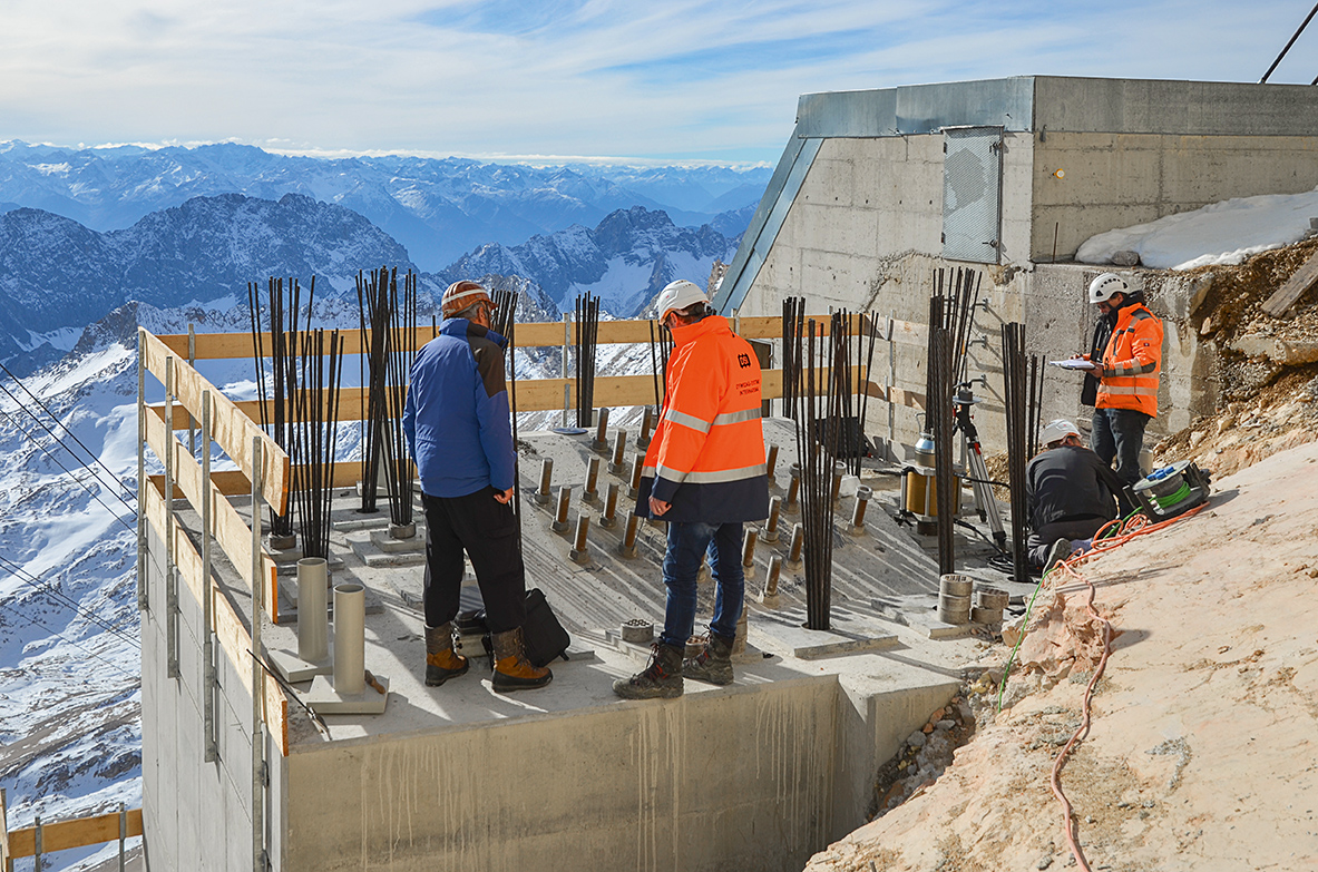 Germany's highest jobsite on the Zugspitze Mountain offers an amazing view 