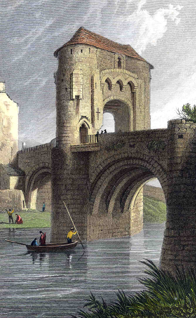 Monnow Bridge circa 1819. Engraving after a drawing by Henry Gastineau 
