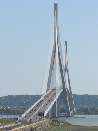 Pont de Normandie (pont-route), Le Havre, Seine Maritime 