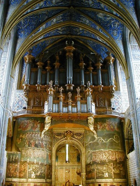 Cathédrale Sainte-Cécile d'Albi.Massif occidental, fresque et orgue 