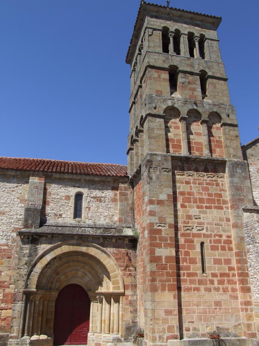Agonges - Eglise Notre-Dame - Tour-clocher et portail Sud 