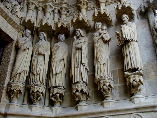 Cathédrale Notre-Dame d'Amiens Portail de la Mère-Dieu - Groupes de l'Annonciation et de la Présentation au Temple