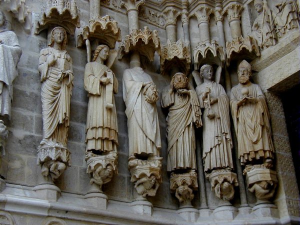 Cathédrale Notre-Dame d'Amiens.Portail Saint-Firmin - Saints -gauche 