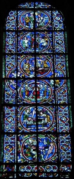 Cathédrale Saint-Maurice à Angers.Vitrail - légende de saint Vincent 