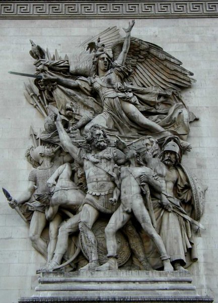 Arc de Triomphe in Paris.Groupe of the Departure (Rude) 