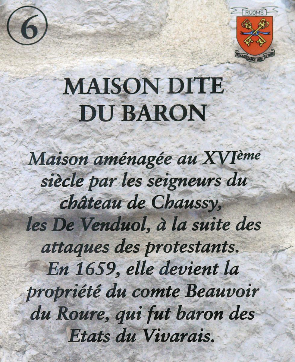 Ruoms - Maison du Baron - Panneau d'information 