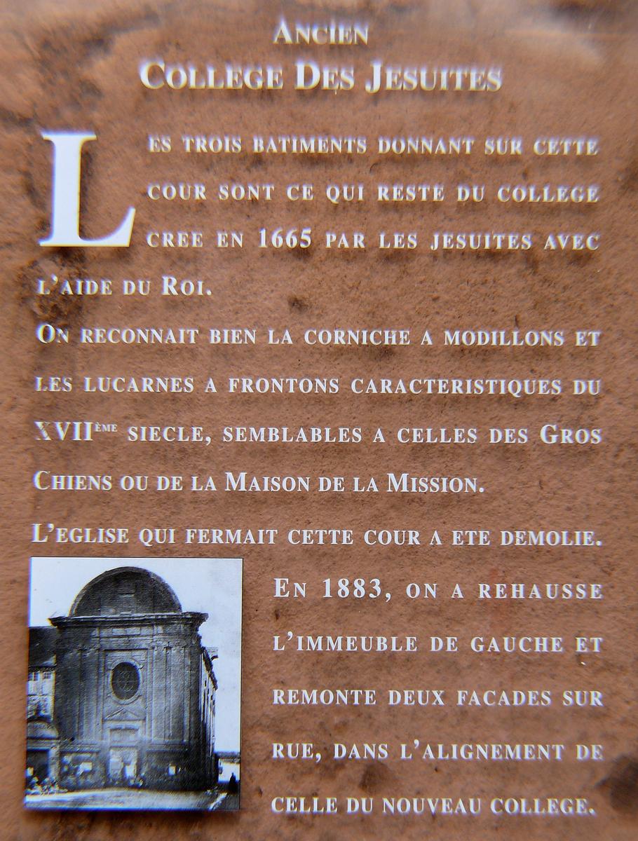 Sedan - Ancien Collège royal Saint-Louis des jésuites - Panneau d'information 