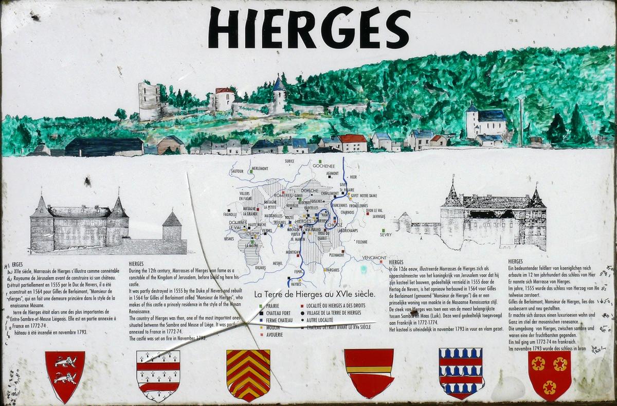 Château de Hierges - Panneau d'information 