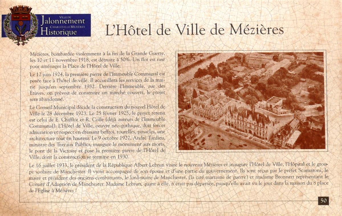 Charleville-Mézières - Hôtel de ville - Panneau d'information 