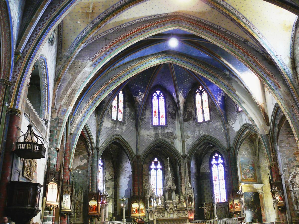 Mirepoix - Ancienne cathédrale Saint-Maurice - Voûtes de la nef gothique, la plus large de France 