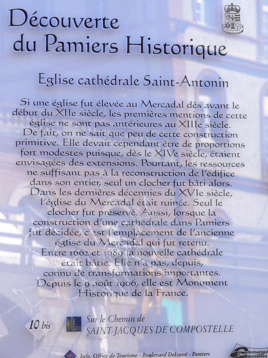 Pamiers - Cathédrale Saint-Antonin (en cours de restauration en 2008) - Panneau d'information 