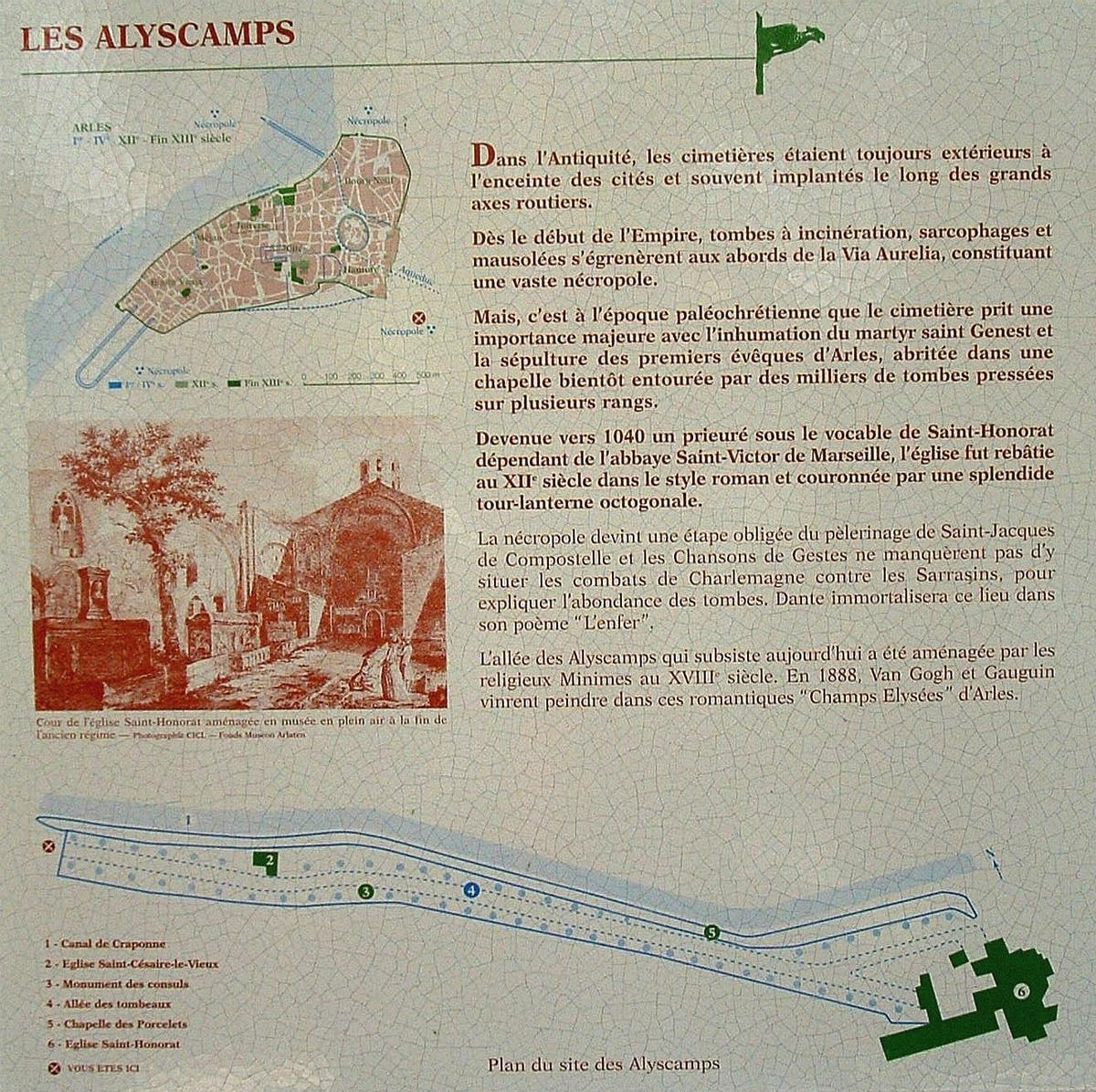 Arles - Eglise Saint-Honorat-des-Alyscamps - Panneau d'information 