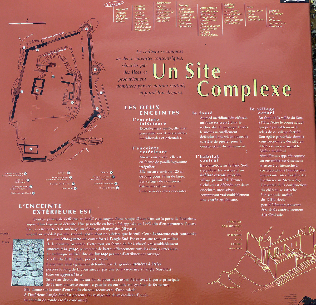 Termes - Château de Termes - Panneau d'information 