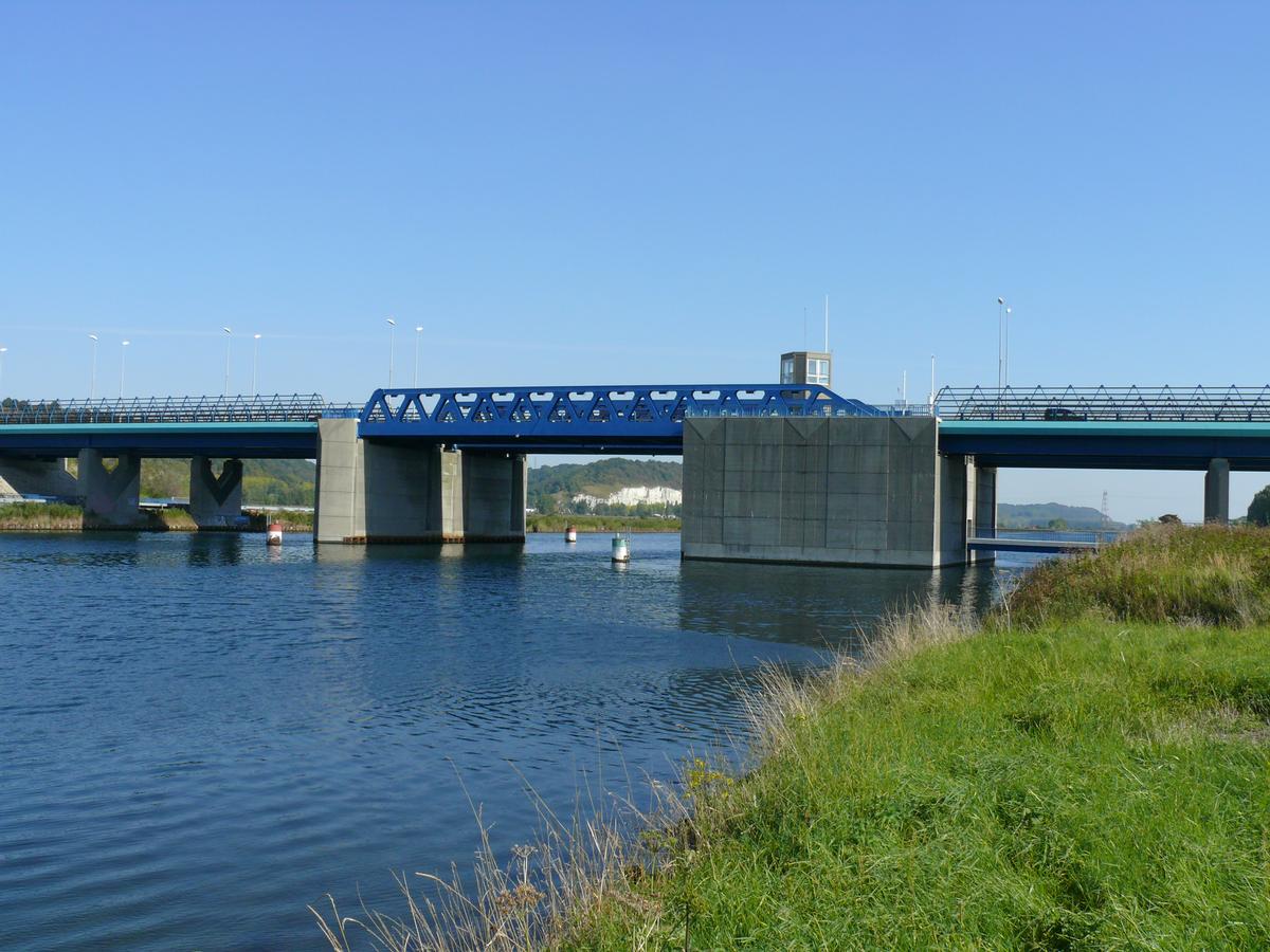 Autoroute A29 - Pont sur le canal de Tancarville - Le pont-levant et les viaducs d'accès 