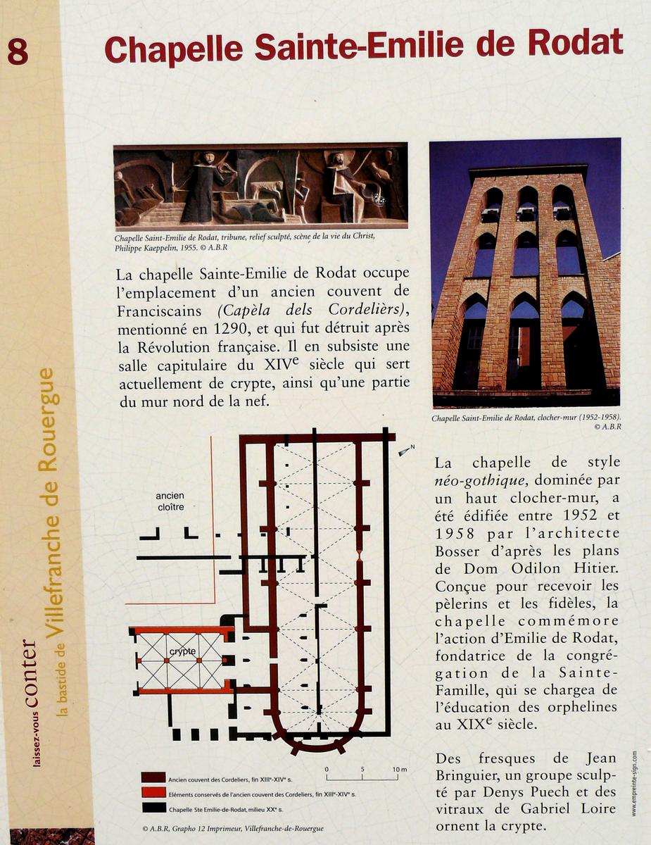 Villefranche-de-Rouergue - Chapelle Sainte-Emilie-de-Rodat - Panneau d'information 