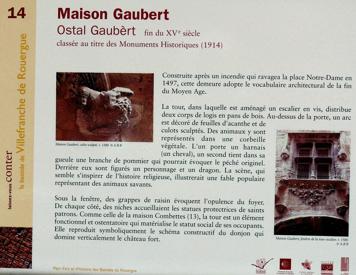 Villefranche-de-Rouergue - Maison Gaubert - Panneau d'information 